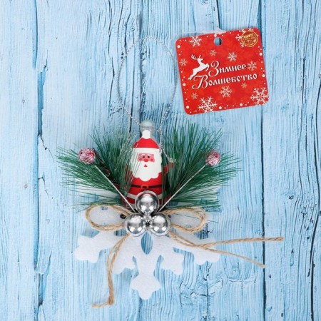 Decoration New Year's "Snowflake" Grandfather Frost 10 cm-2