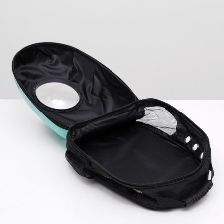 A backpack for carrying animals with a viewing window, 32 x 25 x 42 cm, mint-7
