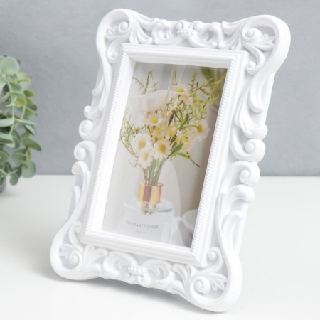 Photo frame plastic 10x15 cm "Tender patterns" white 17x22 cm-1