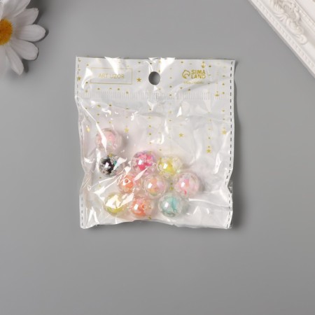 Acrylic Busina "White butterflies" MIX 1.6x1.6x1.6 cm-2