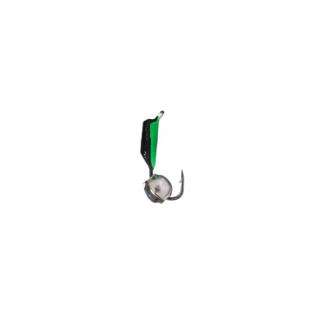 Mormyshka column black, green abdomen + ball silver, weight 0.6 g-1