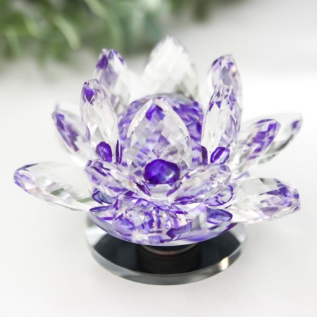 Souvenir glass "Violet lotus on the stand" rotates 5.5x9x9 cm