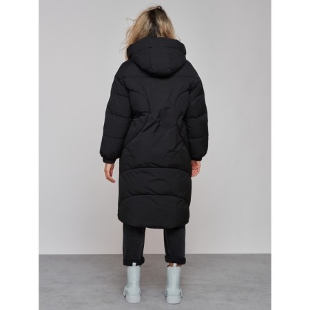 Coat insulated winter female, size 46, black color-3