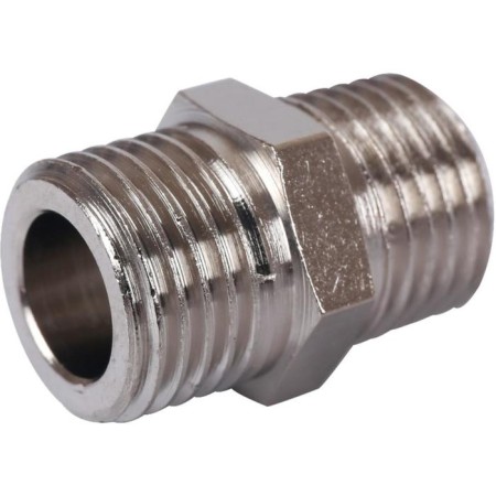 NIPPEL STUT SFT-0004-001414, 1/4 ", external/external thread, nickelled brass-2