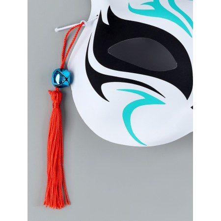 Kitsune carnival mask, black and blue-2