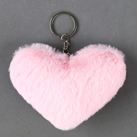 Soft toy "heart" with sequins, on the key fob, 10 cm, pale pink color-2