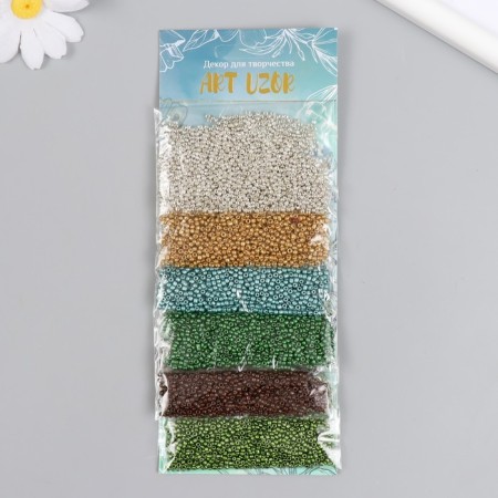 Round Beads 12/0 "Freshness" metallic 6 colors x 15 g 20x8 cm
