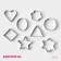 A set of forms for cutting the cookies of the share “circle, oval, star, square, heart”, 14 × 14 cm, 8 objects, silver color
