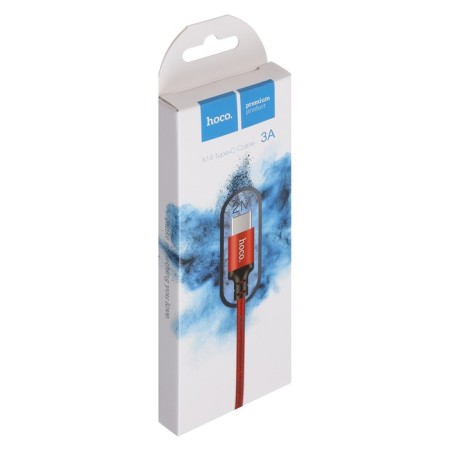 Hoco X14 Times Speed, Type-s-USB, 3 A, 2 m, black and red-5