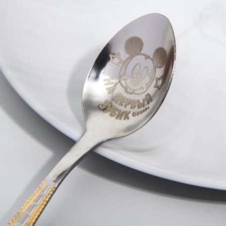 Baby spoon, 2.3 x 11 cm "for the first teeth", Mickey Mouse-2