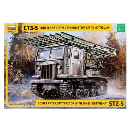 The prefabricated model-machine “The tractor STZ-5 with the reactive mortar BM-13“ Katyusha ”, Star, 1:35, (3700)-1