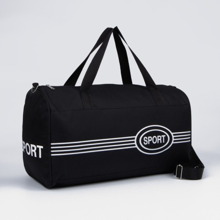 Sports bag with lightning, long belt, black color