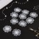 Knitted elements "flowers", d = 4.5 cm, 10 pcs, white color