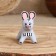 Souvenir "Bunny", white, gray, 3.5 × 4 × 5.5 cm, Kargopol toy, mix