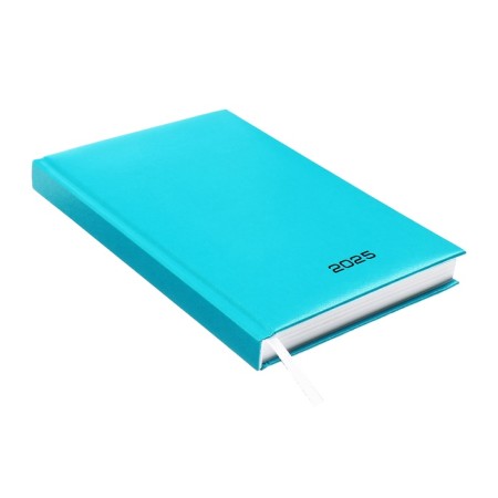 Dated diary 2025, Devente. Flag, A5 168 sheets, Attomex. EVEN, solid cover of boomvinyl with foam rubber, silkography, liesse, block 70 g/m2, turquoise-1