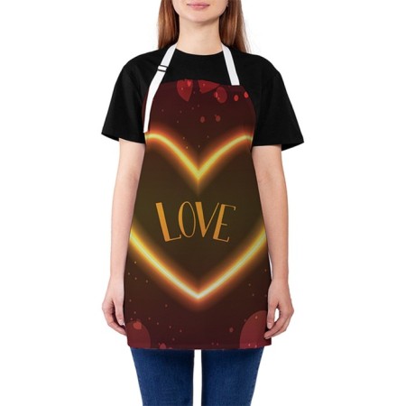 Apron kitchen with a photo print "Love", adjustable, size OS