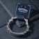 Bracelet of male "steel" rails, black color in silver, 20.5 cm
