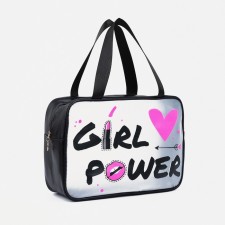 Cosmetic bag with lightning, black color