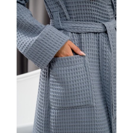 Women's waffle bathrobe pandahug oRNELLA, size 44-46, color gray-3