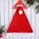 New Year's cap "Snowflake" with a sticker, red