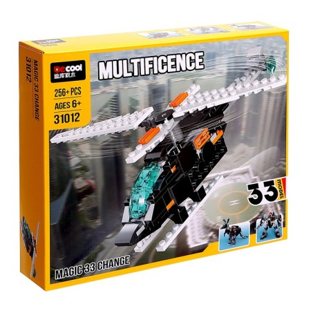 Block designer "Helicopter", 33 assembly options, 256 parts-1