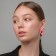 Earrings Metal "Botthega" two ovals, pink color