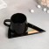 Tea couple ceramic "art", mug 130 ml, saucer 11x14.5 cm, black color