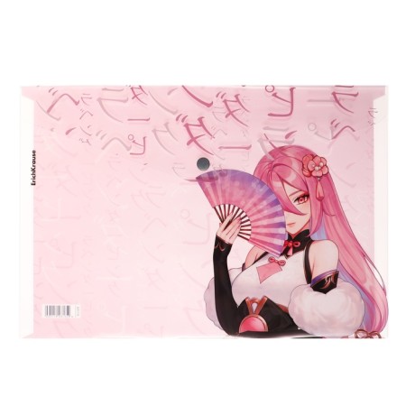A4 button, 160 μm, Erichkrause "Manga Girls", translucent, glossy, mix-5