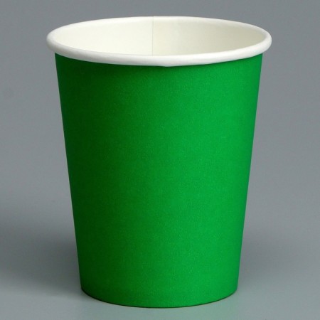 A one -time paper glass, plain, green color, 250 ml, 50 pcs 1-2