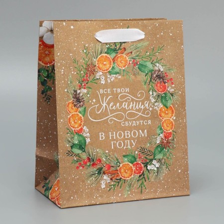 Craft vertical “New Year wreath”, MS 18 x 23 x 10 cm, New Year-1