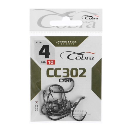 Cobra Carp hooks, series CC302, No. 04, 10 pcs.