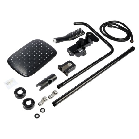 The shower system Zein Z3869, mixer, tropical and hand watering can, aluminum, black-13