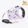 Roulette with a leash, rubber pen, 5 m, animal weight up to 15 kg, patterns on white