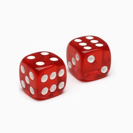 Dice play "Game time", 1.6 x 1.6 cm, set 2 pcs, red-2