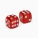 Dice play "Game time", 1.6 x 1.6 cm, set 2 pcs, red