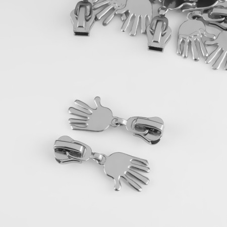 Automatic castle for lightning "Tractor", No. 5, decorative, 10 pcs, Nickel color-1