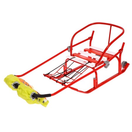 Sled "Timka 3k" with mittens, red color-7