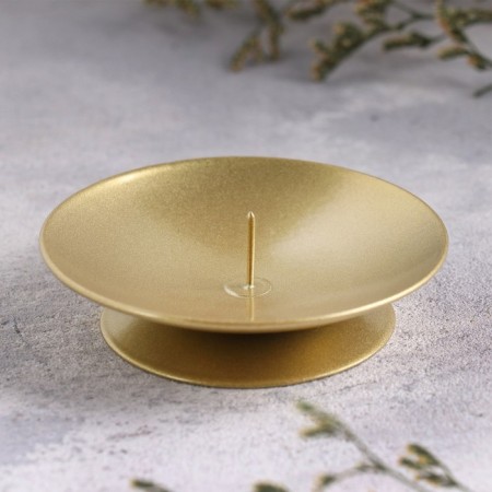 Lotus candlestick metal per candle, 7.5x2 cm, gold-1