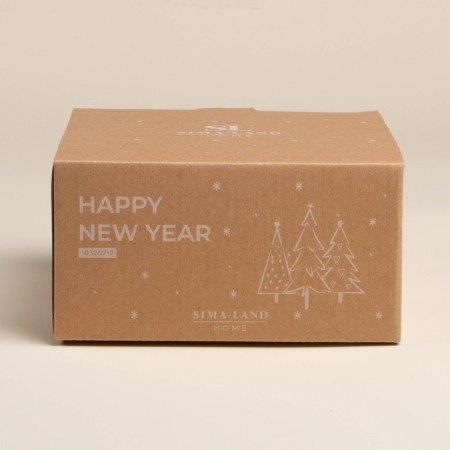 New Year's salad Sl Home "Happy New Year", 850 ml, d = 15.5 cm, ceramics, white color-5