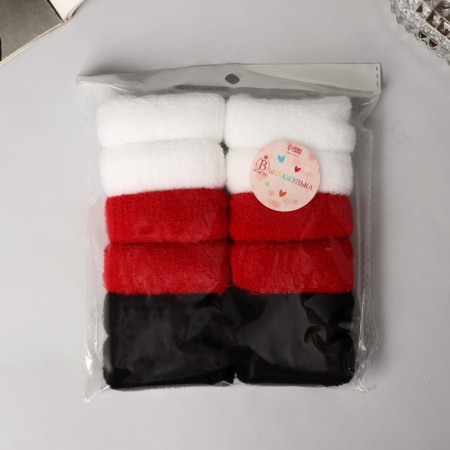 Hair elastic band "Tm -Mahrushka" (set 12 pcs) wide classic, 7x2 cm, white, black, red 788124-2