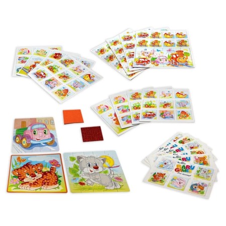 Gift set 6B1 “For boys”, lotto, domino, memo, puzzle 25 elements, mosaic, mini-puzzle-2