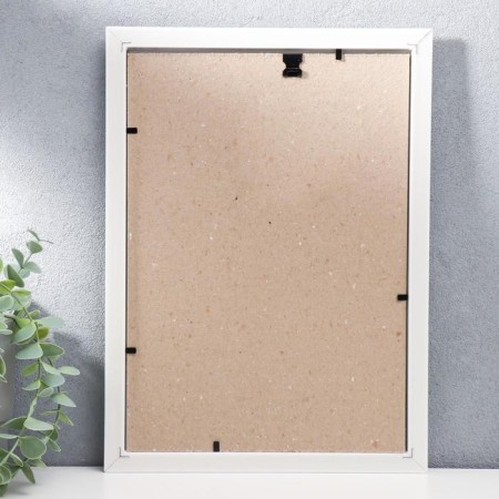 Photo frame A4 21x30 cm 281g white with gold (plastic screen)-2