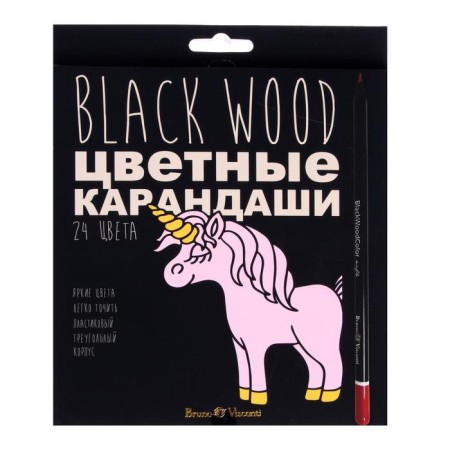 Pencils 24 colors Blackwoodcolor, plastic, three -sided, mix-7