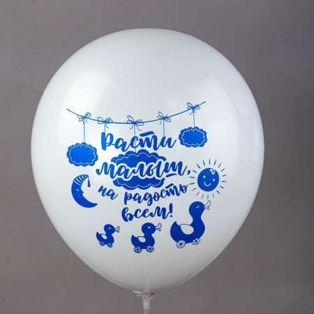 Shar Latex 12 "Newborn. Boy", silk-screen printing, 2-hand, 5 designs, set 25 pcs., Mix-12