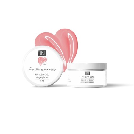 Single -phase jessnail gel, №020 Office of ice strawberries, 15 g