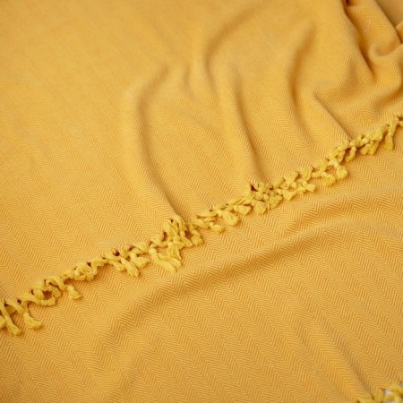 Sammy blanket, size 150x200 cm, mustard color-1