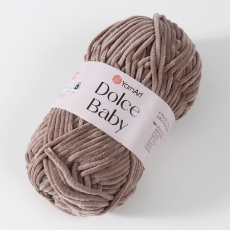 Yarn "Dolce Baby" 100% micropoliester 85m/50 g (754 gray-beige)-1