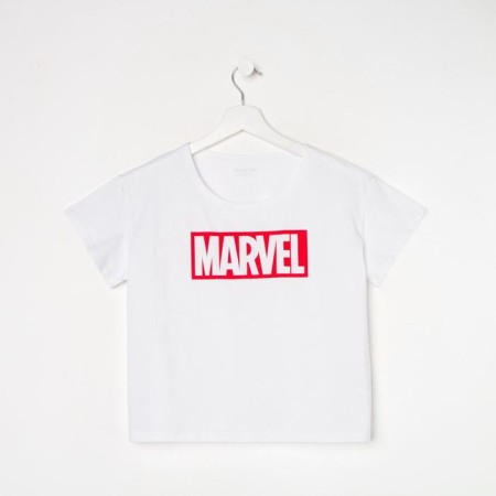 Shorted T -shirt "Marvel" Avengers, white color-4
