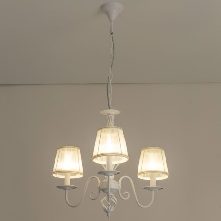 Suspended chandelier Citilux "Rowena" CL427130, 65x65x65 cm, 3x60W, E14, white color-4
