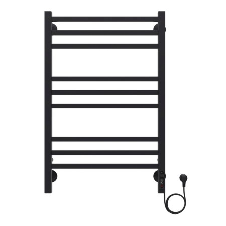 Electric heated towel rail Azario Ancona 500/800 square, 9 sections, Dimmer right, black 104
